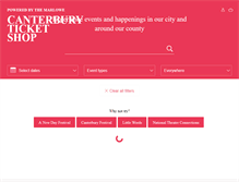 Tablet Screenshot of canterburyticketshop.com